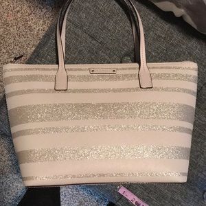 Kate Spade light purple/silver glitter tote